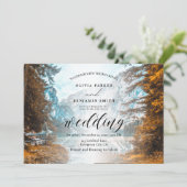 Hochzeit im Herbst der Herbstwälder Einladung (Stehend Vorderseite)