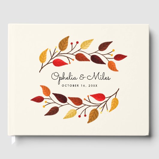 Hochzeit im Herbst der Herbstzweige Gästebuch (Vorderseite)