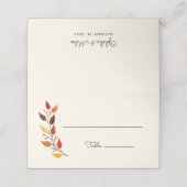 Hochzeit im Herbst der Herbstzweige Platzkarte (Außenseite Aufgefaltet)