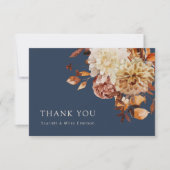Hochzeit im Herbst der Marine Dankeskarte (Vorderseite)