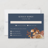 Hochzeit im Herbst der Marine RSVP Karte (Vorderseite)