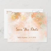 Hochzeit im Herbst der Nebelbaumstruktur im Herbst Ankündigungspostkarte (Vorne/Hinten)