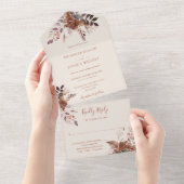 Hochzeit im Herbst der rustikalen Floral All In One Einladung (Abreißen)