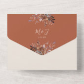 Hochzeit im Herbst der rustikalen Floral All In One Einladung (Rückseite)