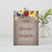 Hochzeit im Herbst der Sonnenblumen Begleitkarte (Stehend Vorderseite)