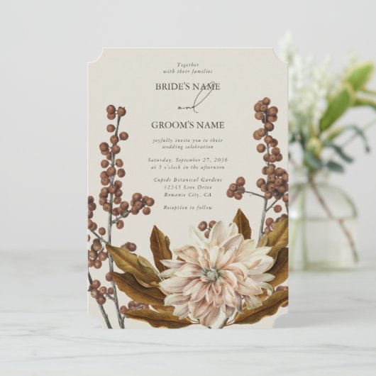 Hochzeit im Herbst der Wasserfarben im Herbst Einladung (Stehend Vorderseite)