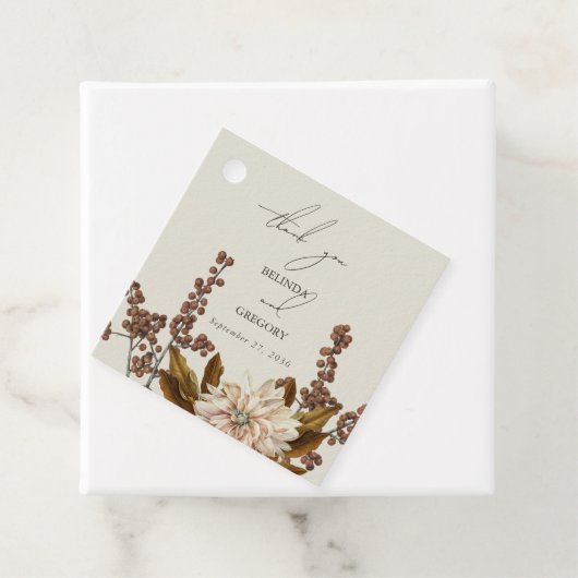 Hochzeit im Herbst der Wasserfarben im Herbst Geschenkanhänger (Beispiel)