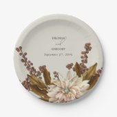 Hochzeit im Herbst der Wasserfarben im Herbst Pappteller (Vorderseite)