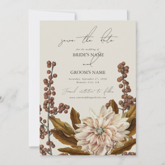 Hochzeit im Herbst der Wasserfarben im Herbst Save The Date (Vorderseite)