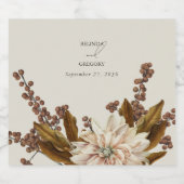 Hochzeit im Herbst der Wasserfarben im Herbst Schaumweinetikett (Einzelnes Label)