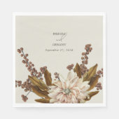 Hochzeit im Herbst der Wasserfarben im Herbst Serviette (Vorderseite)