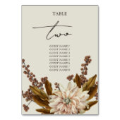 Hochzeit im Herbst der Wasserfarben im Herbst Tischnummer (Vorderseite)