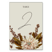 Hochzeit im Herbst der Wasserfarben im Herbst Tischnummer (Vorderseite)