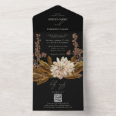 Hochzeit im Herbst des blorschwarzen Herbstes All In One Einladung (Innen Boden)