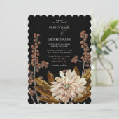 Hochzeit im Herbst des blorschwarzen Herbstes Einladung (Stehend Vorderseite)