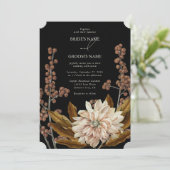 Hochzeit im Herbst des blorschwarzen Herbstes Einladung (Stehend Vorderseite)