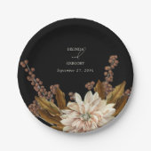 Hochzeit im Herbst des blorschwarzen Herbstes Pappteller (Vorderseite)