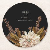 Hochzeit im Herbst des blorschwarzen Herbstes Runder Pappuntersetzer (Vorderseite)