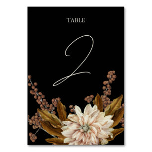 Hochzeit im Herbst des blorschwarzen Herbstes Tischnummer