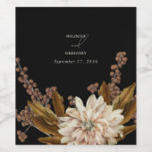 Hochzeit im Herbst des blorschwarzen Herbstes Weinetikett (Einzelnes Label)