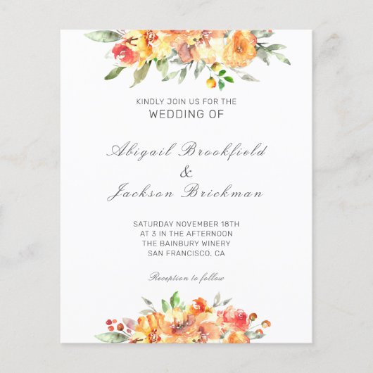 Hochzeit im Herbst des Haushalts (Vorderseite)