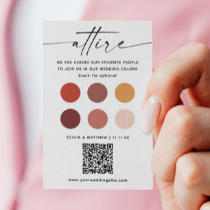 Hochzeit im Herbst Dress Code - Farbpalette QR im Begleitkarte