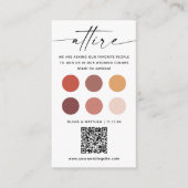 Hochzeit im Herbst Dress Code - Farbpalette QR im Begleitkarte (Vorderseite)
