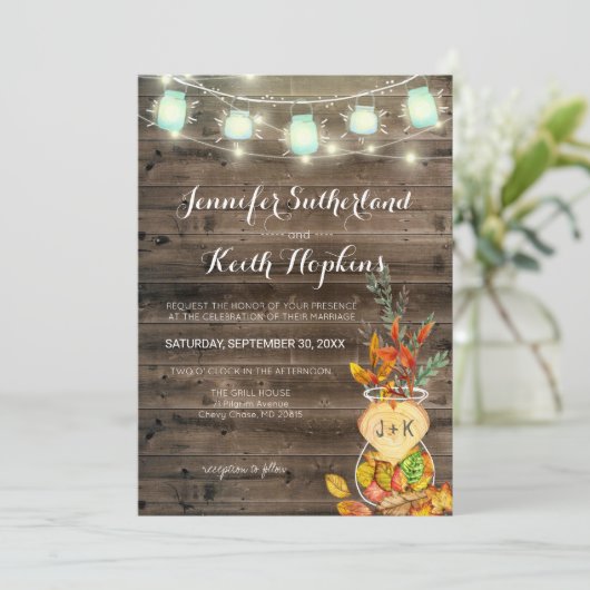 Hochzeit im Herbst Einladung (Stehend Vorderseite)