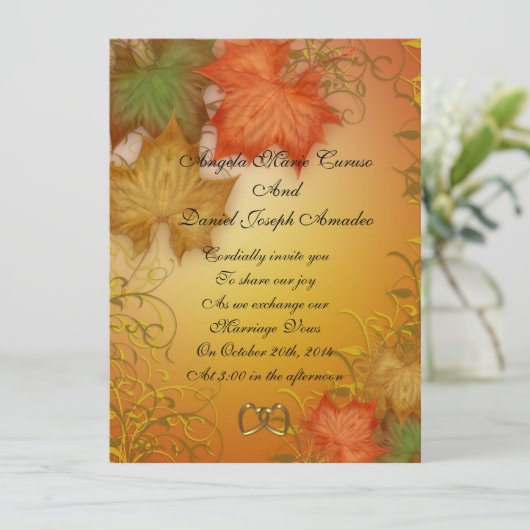 Hochzeit im Herbst Einladung (Stehend Vorderseite)