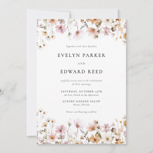 Hochzeit im Herbst Einladung (Vorderseite)