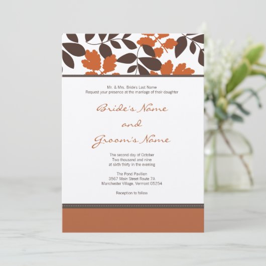 Hochzeit im Herbst Einladung (Stehend Vorderseite)