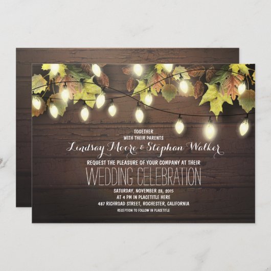 Hochzeit im Herbst Einladung (Vorne/Hinten)