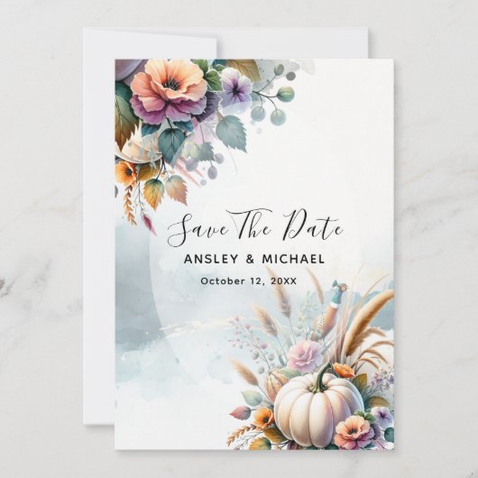 Hochzeit im Herbst Einladung (Vorderseite)