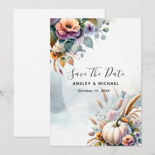 Hochzeit im Herbst Einladung (Vorne/Hinten)