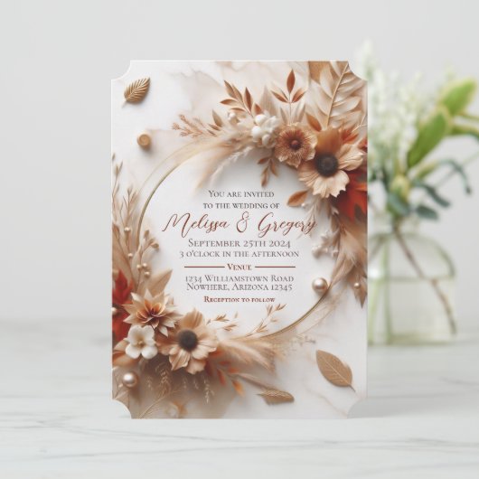 Hochzeit im Herbst Einladung Herbst Halloween Ernt (Stehend Vorderseite)