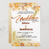 Hochzeit im Herbst Einladung Orange Moderne Schrif (Vorne/Hinten)