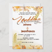 Hochzeit im Herbst Einladung Orange Moderne Schrif (Vorderseite)