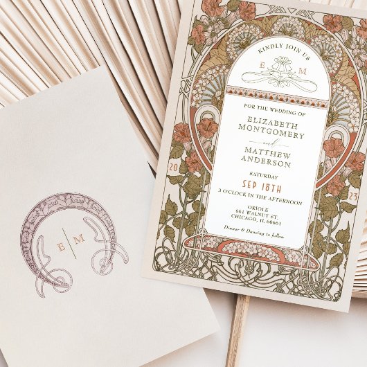 Hochzeit im Herbst Einladungen Jugendstil von Much