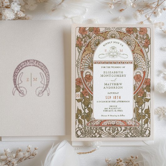 Hochzeit im Herbst Einladungen Jugendstil von Much