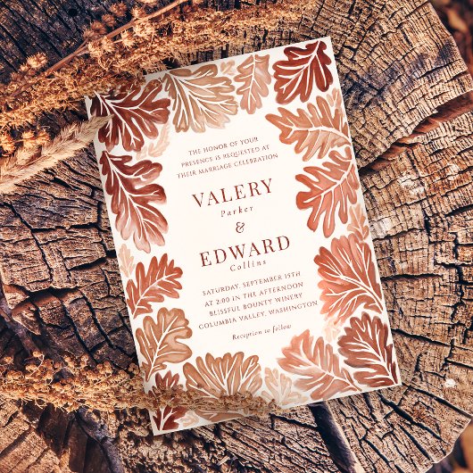 Hochzeit im Herbst Elegantes Bohemisches Wasser Einladung