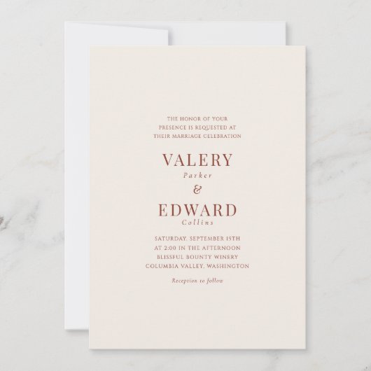 Hochzeit im Herbst Elegantes Bohemisches Wasser Einladung (Vorderseite)