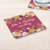 Hochzeit im Herbst Empfang Personalisiert Elegante Rechteckiger Pappuntersetzer (angewinkelt)