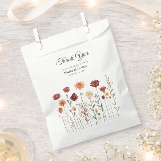 HOCHZEIT IM HERBST FAVOR BAG | BURGUNDY & ORANGE GESCHENKTÜTCHEN (Ausgeschnitten)
