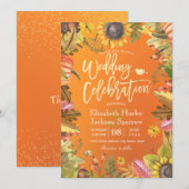 Hochzeit im Herbst Feier Herbstmapfelleaf Pumpkin Einladung (Vorne/Hinten)