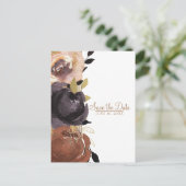 Hochzeit im Herbst Fett Glam Blume Save the Date Ankündigungspostkarte (Stehend Vorderseite)