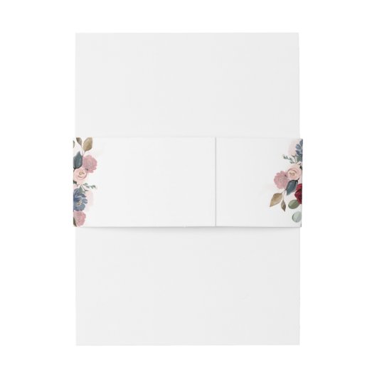 Hochzeit im Herbst Floral Burgundy Einladungsbanderole (Rückseitenbeispiel)