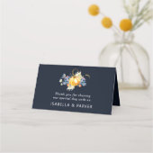 Hochzeit im Herbst Floral Pumpkin Platzkarte (Rückseite)