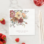 Hochzeit im Herbst Floral Rust Burgundy Serviette (Beispiel)