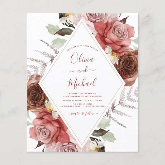 Hochzeit im Herbst Foto Floral Eukalyptus Flyer (Vorne)