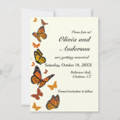 Hochzeit im Herbst Foto Monarch Butterfly Save The Date (Rückseite)